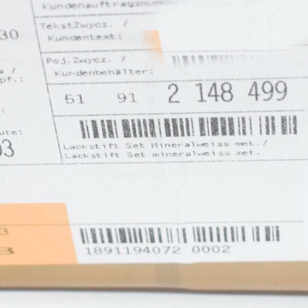 51912148499 - NEW BMW TOUCH UP PAINT STICK SET A96 MINERAL WHITE METALLIC 51912148499 2148499