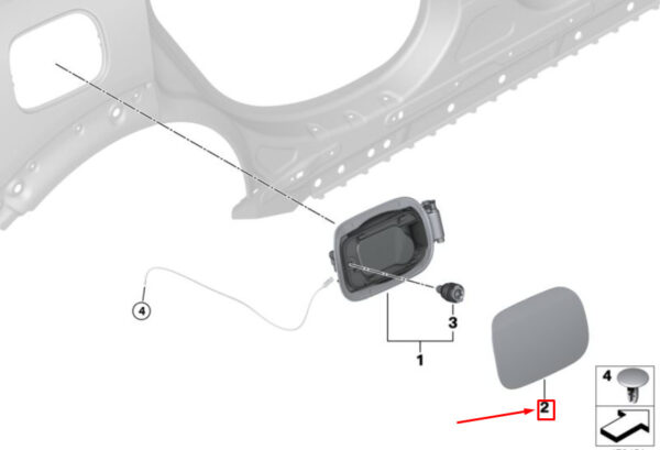 51917382720 - MINI COUNTRYMAN F60 REAR FUEL FILLER FLAP 51917382720 7382720 NEW GENUINE