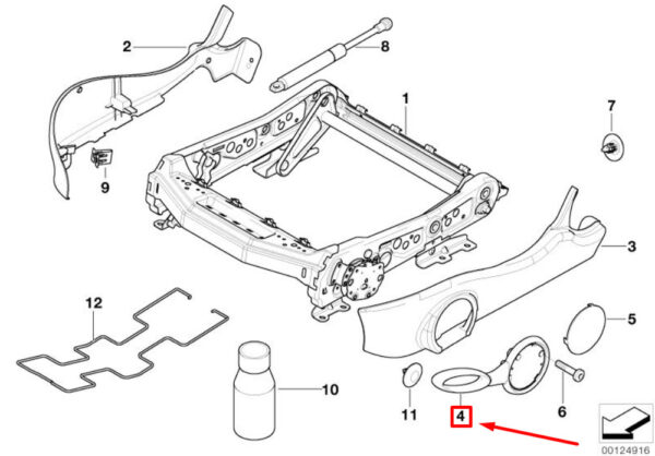 52101486270 - NEW OEM MINI COOPER R50, R53 FRONT RIGHT SEAT LEVER 52101486270 GENUINE