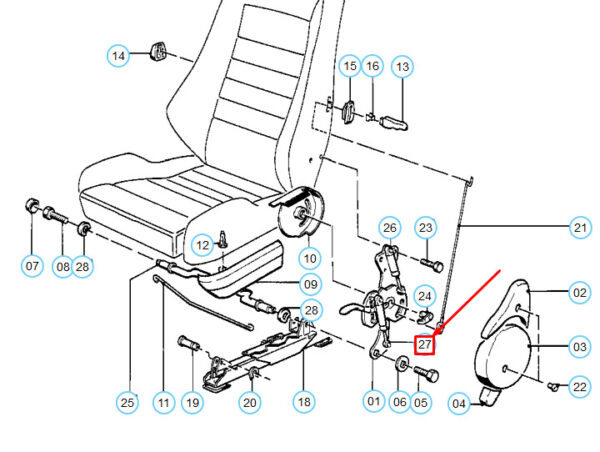 52101916601 - BMW 3 E30 seat adjustment gas pressure spring 52101916601 1916601 NEW REAL