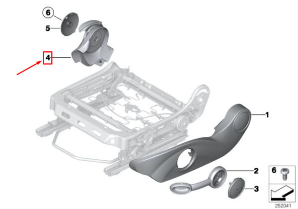 52102756959 - MINI CLUBMAN R55 FRONT LEFT INNER SEAT LEVER 52102756959 NEW GENUINE