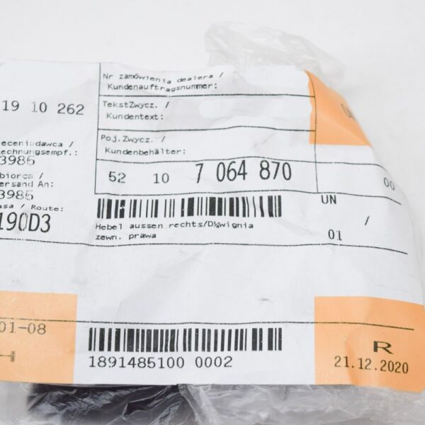 52107064870 - BMW 3 E46 Front Right Seat Handle Lever 52107064870 7064870 New Genuine 2003