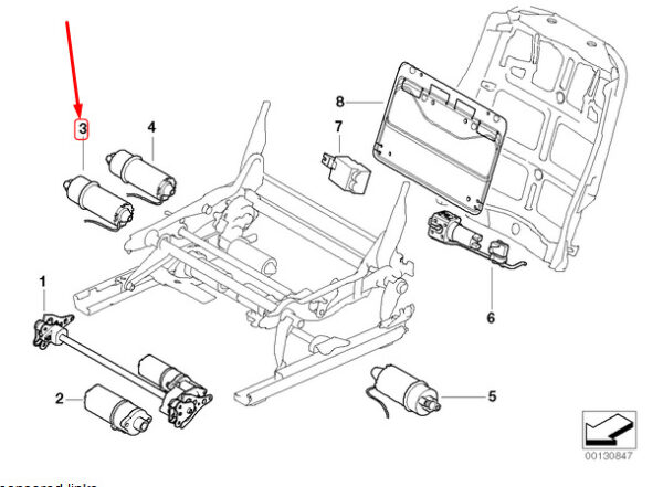 52107112648 - BMW 3 E46 Front Seat Actuator 52107112648 NEW GENUINE