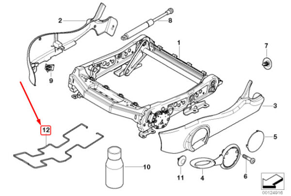 52107129253 - NEW MINI COOPER R50 FRONT SEAT FRAME SPRINGING 52107129253 7129253
