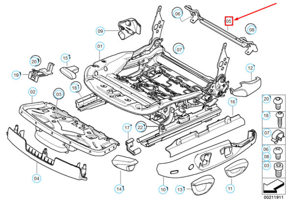 52107129838 - BMW 1 E81 Front Seal Rail Isofix Bracket 52107129838 NEW GENUINE