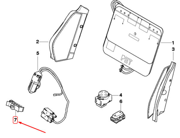 52107143161 - BMW 1 E81 front seat lordose hose mount 52107143161 NEW REAL