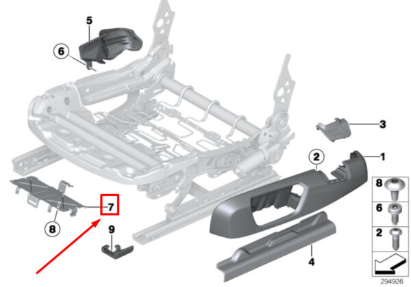 52107240226 - BMW 4 F36 Front Right Seat Control Unit Bracket 52107240226 7240226 NEW ORIGINAL