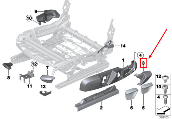 52107275689 - NEW BMW 4 GRAN COUPE F36 FRONT LEFT BELT CATCH COVER 52107275689 7275689