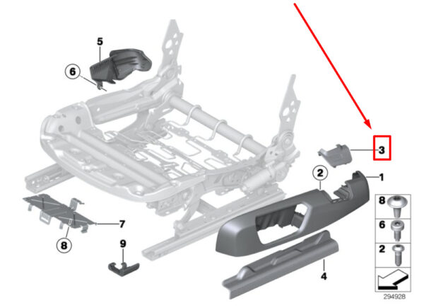 52107275692 - NEW BMW 3 F30, F80 FRONT RIGHT BELT CATCH COVER 7275692 52107275692 ORIGINAL