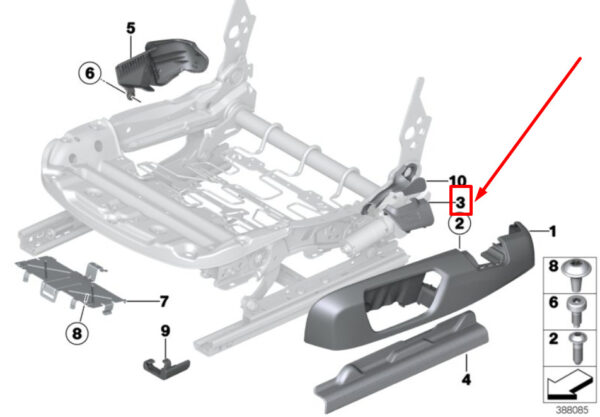 52107293631 - NEW BMW 4 F36 FRONT LEFT BELT CATCH COVER 7293631 52107293631 ORIGINAL