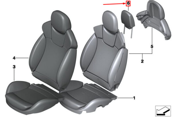 52107306994 - NEW MINI CLUBMAN R55 FRONT RIGHT HEAD REST INSERT 52107306994 7306994
