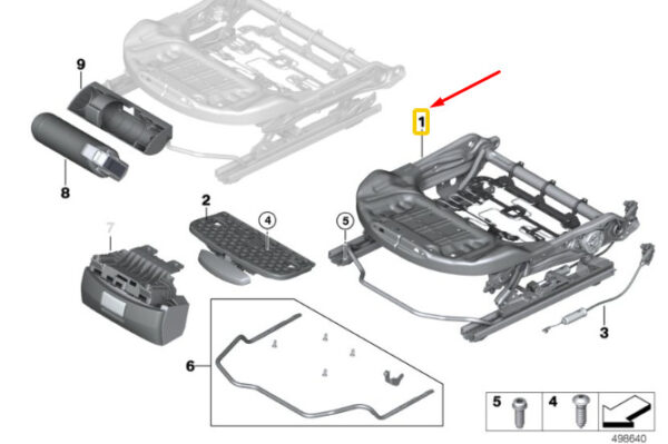 52107310637 - NEW MINI COOPER F56 FRONT LEFT SEAT MECHANISM 52107310637 7310637 ORIGINAL