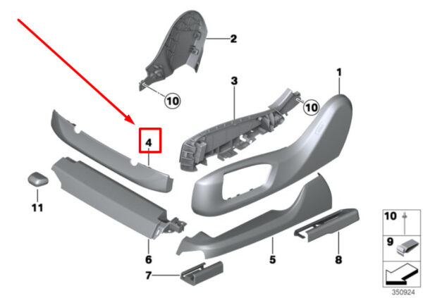 52107318998 - NEW BMW 5 G30 FRONT ELECTRIC SEAT TRIM 7318998 52107318998 GENUINE