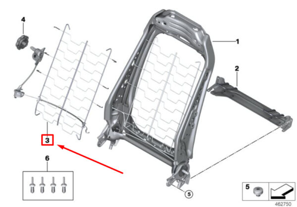 52107328305 - NEW MINI CABRIO F57 FRONT LEFT SEAT BACKREST LUMBAR 52107328305 ORIGINAL