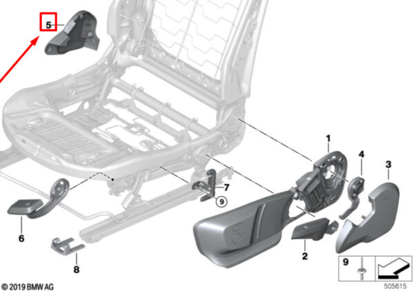 52107351921 - NEW BMW Z4 G29 FRONT LEFT SEAT INNER TRIM 52107351921 7351921 ORIGINAL