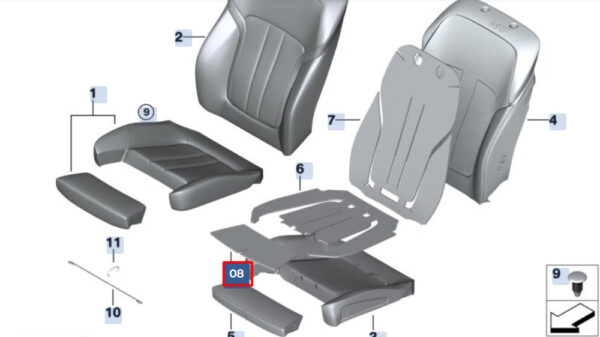 52107357416 - BMW 5 G30 front seat cushion heater 52107357416 NEW ORIGINAL