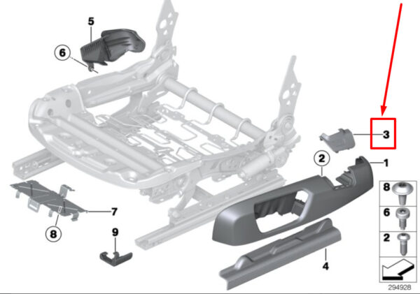 52107363753 - NEW BMW 4 COUPE F32 FRONT LEFT BELT LOCK COVER 52107363753 7363753