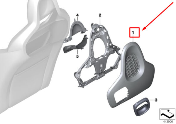 52107390836 - NEW MINI COOPER F55 SEAT TRIM 52107390836 7390836 ORIGINAL