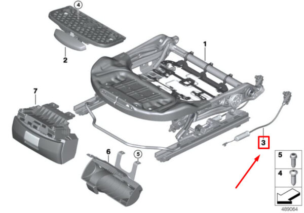 52107409764 - NEW OEM MINI COOPER F55 FRONT RIGHT SEAT RAIL BOWDEN CABLE 52107409764 GENUINE