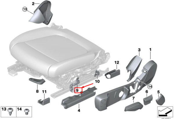 52107431669 - BMW 3 G20 seat trim support front left 52107431669 NEW original
