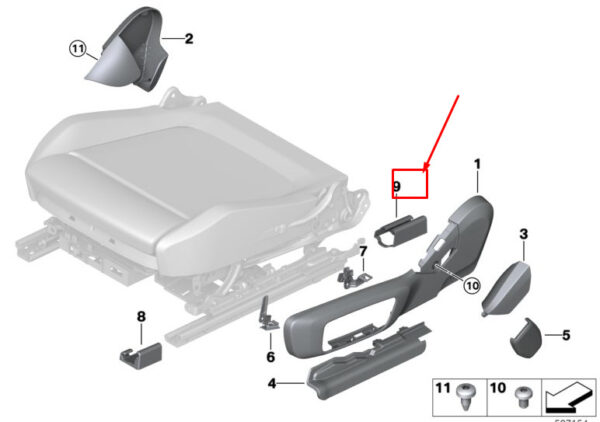 52107448269 - BMW 3 G20 protective cap for seat rail front left rear 52107448269