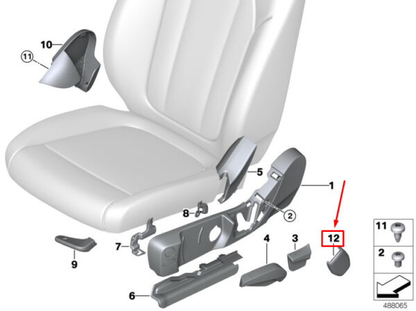 52107469914 - BMW 3 G20 Front Left Belt Catch Cover 52107469914 NEW GENUINE
