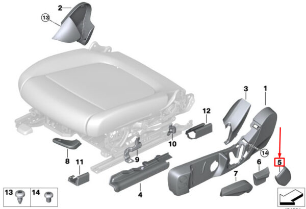 52107479526 - BMW 3 G20 belt lock cover front right 52107479526 NEW ORIGINAL