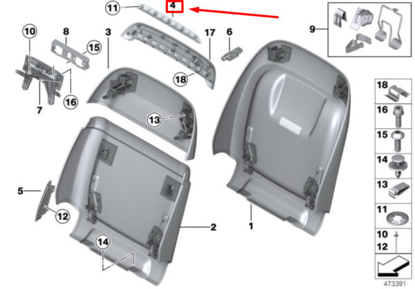 52109180203 - OEM BMW ALPINA HYBRID X5 M X6 5 7L LED LIGHT INSERT BASIC SEAT 52109180203 NEW