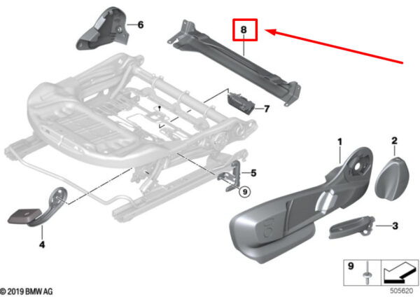52109458879 - BMW F40 hinge cover rear left 9458879 52109458879 NEW ORIGINAL