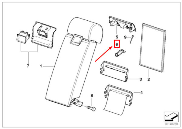 52207024804 - NEW BMW 3-SERIES E46 TOURING CUP HOLDER BAR 1 PIECE 7024804 ORIGINAL