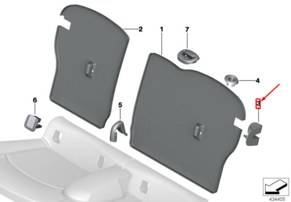 52207299521 - NEW MINI COOPER F56 REAR SEAT LOCK TRIM COVER 7299521 52207299521 ORIGINAL