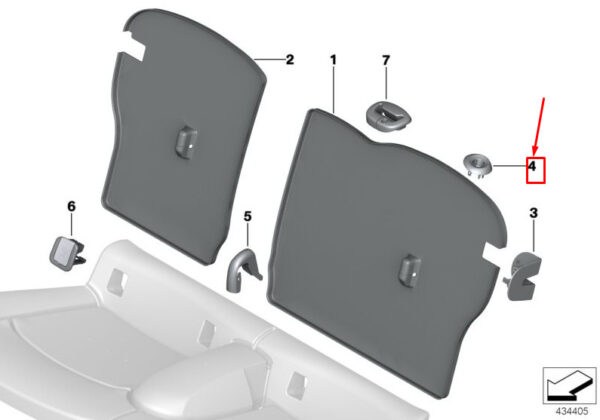 52207340752 - NEW MINI COOPER F55 REAR RIGHT SEAT HARDTOP TRIM COVER 52207340752 ORIGINAL