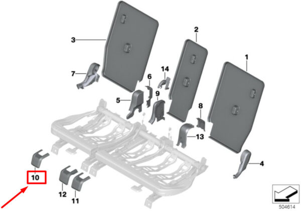52207373901 - NEW BMW X2 F39 SEAT RAIL COVER 52207373901 7373901 ORIGINAL