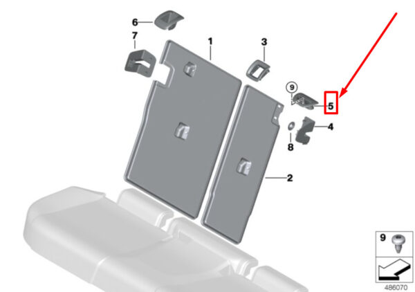 52207474121 - NEW BMW X3 G01, F97 SEAT BELT COVER 7474121 52207474121 GENUINE