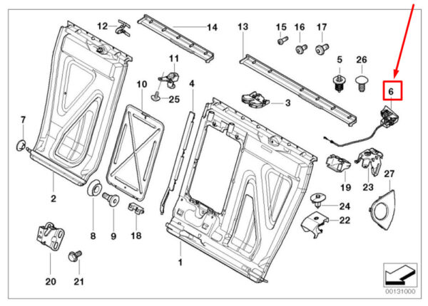 52208240508 - BMW 3 E46 control unit for the rear right seat 52208240508 8240508