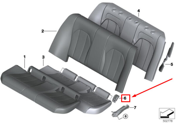 52209108435 - BMW 3 G20 ISOFIX cover for rear seat left 52209108435 9108435, original part