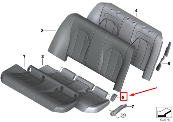 52209108438 - NEW BMW 3 G20, G28 REAR RIGHT SEAT ISOFIX COVER 52209108438 9108438 ORIGINAL