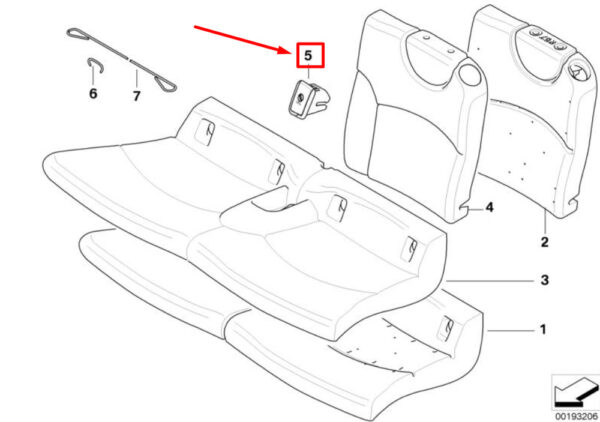 52209178248 - MINI COOPER R56 Rear Seat Right Isofix Cover 52209178248 NEW GENUINE