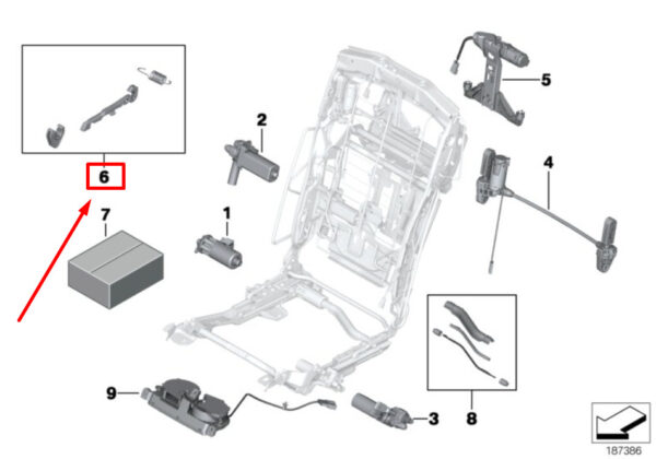 52209181836 - NEW BMW 7 F01 F02 F03 REAR SEAT FRAME REPAIR  52209181836 09-14 GENUINE