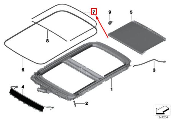 54102755852 - NEW OEM MINI COOPER R56 REAR GLASS COVER GASKET 2755852 54102755852 GENUINE
