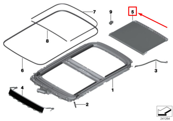 54109809775 - NEW MINI PACEMAN R61 SUNROOF SCOOTER BLIND 54109809775 9809775 GENUINE