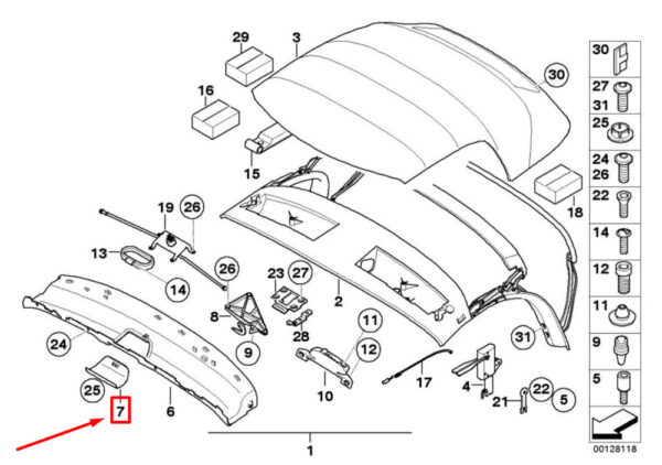 54317043889 - NEW BMW Z4 SERIES E85 CENTER TRIM COVER 7043889 03-07 ORIGINAL