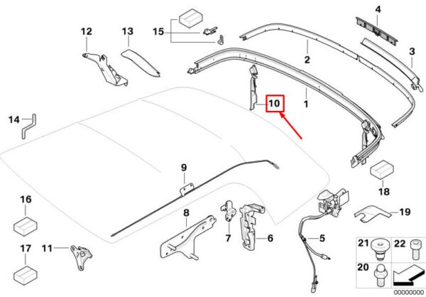 54342758079 - MINI CONVERTIBLE R57 LEFT ROOF LOCK 2758079 54342758079 NEW GENUINE