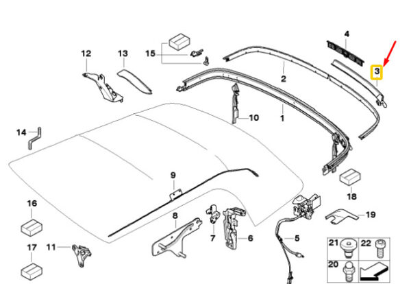 54342758115 - Gasket for mounting clip for mini convertible R57, 54342758115, original part