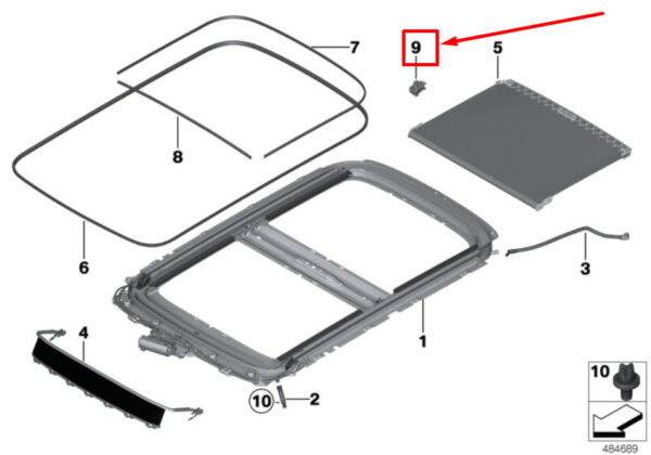 54347278097 - NEW MINI R60 REAR - LEFT ROOF ELECTRIC BUFFER 7278097 54347278097 ORIGINAL