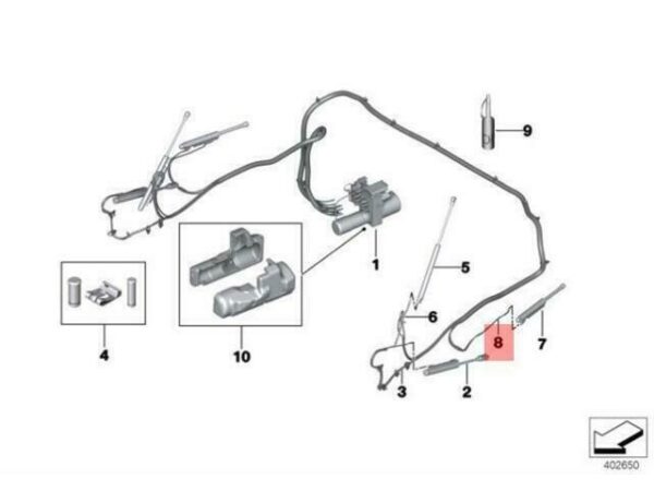 54347421827 - OEM BMW F23 CABRIO LEFT CONVERTIBLE TOP PRESSURE HOSE 54347421827 NEW