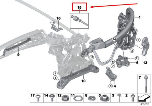 54377431093 - NEW BMW 4 F33 F83 REAR END KINEMATICS ROLL PIN 7431093 54377431093 GENUINE