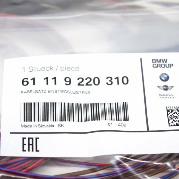 61119220310 - OEM BMW 5 F10 DOOR SILL COVER STRIPS CABLE SET 61119220310 9220310 GENUINE