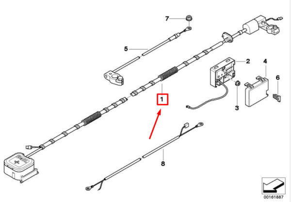 61121508931 - MINI COOPER S R53 Plus Cable Battery 61121508931 NEW ORIGINAL