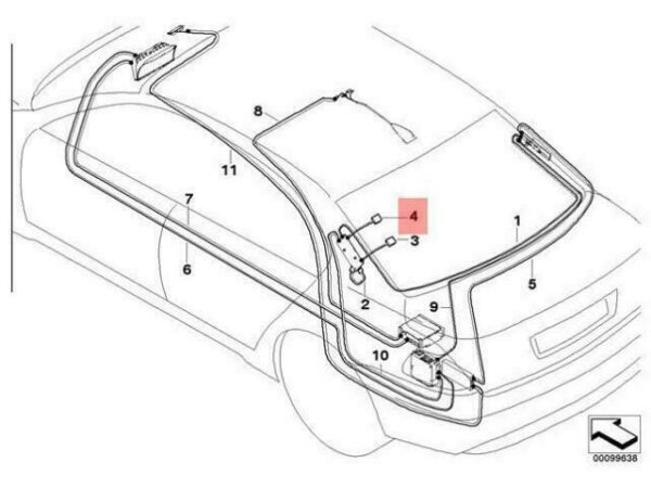 61126912157 - OEM BMW E65 E66 RR1N ANTENNA ADAPTER CABLE DIVERSITY 61126912157 GENUINE NEW